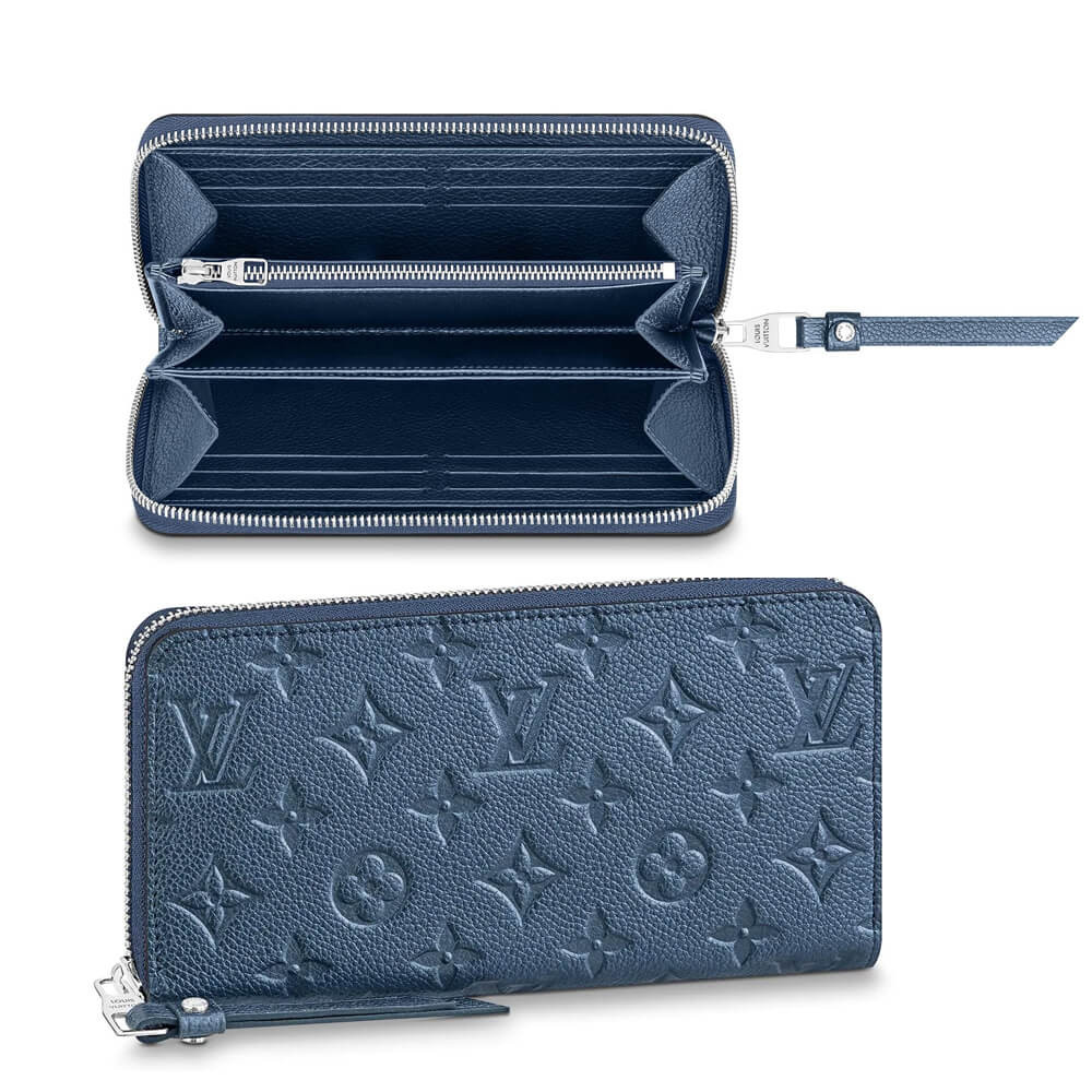 Louis Vuitton Monogram Empreinte Leather Zippy Wallet M80958 Navy Nacre