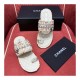 Chanel Raffia &amp; Lambskin Sandals G34694