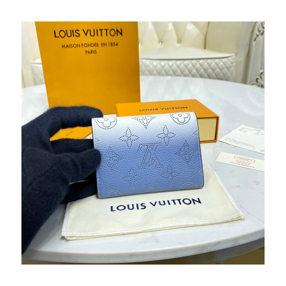 Louis Vuitton Coin Purse in Blue Gradient Mahina Perforated Leather M64050