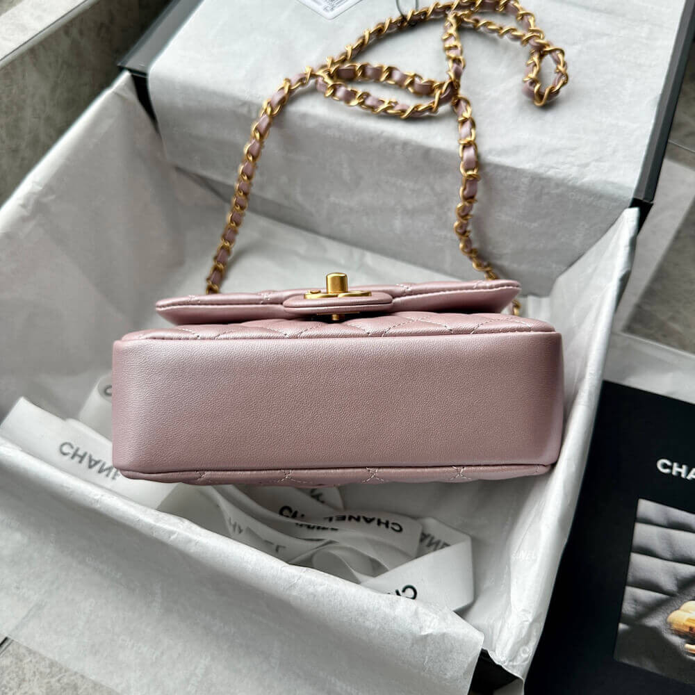 Chanel Mini Flap Bag with Pearl Top Handle Chain AS4385