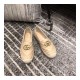 Gucci Chevron Leather Espadrille With Double G 551890 Beige