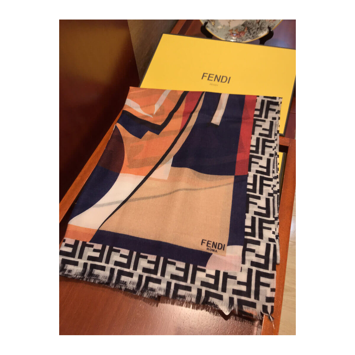 Fendi Multicolor Cashmere Scarf 246A