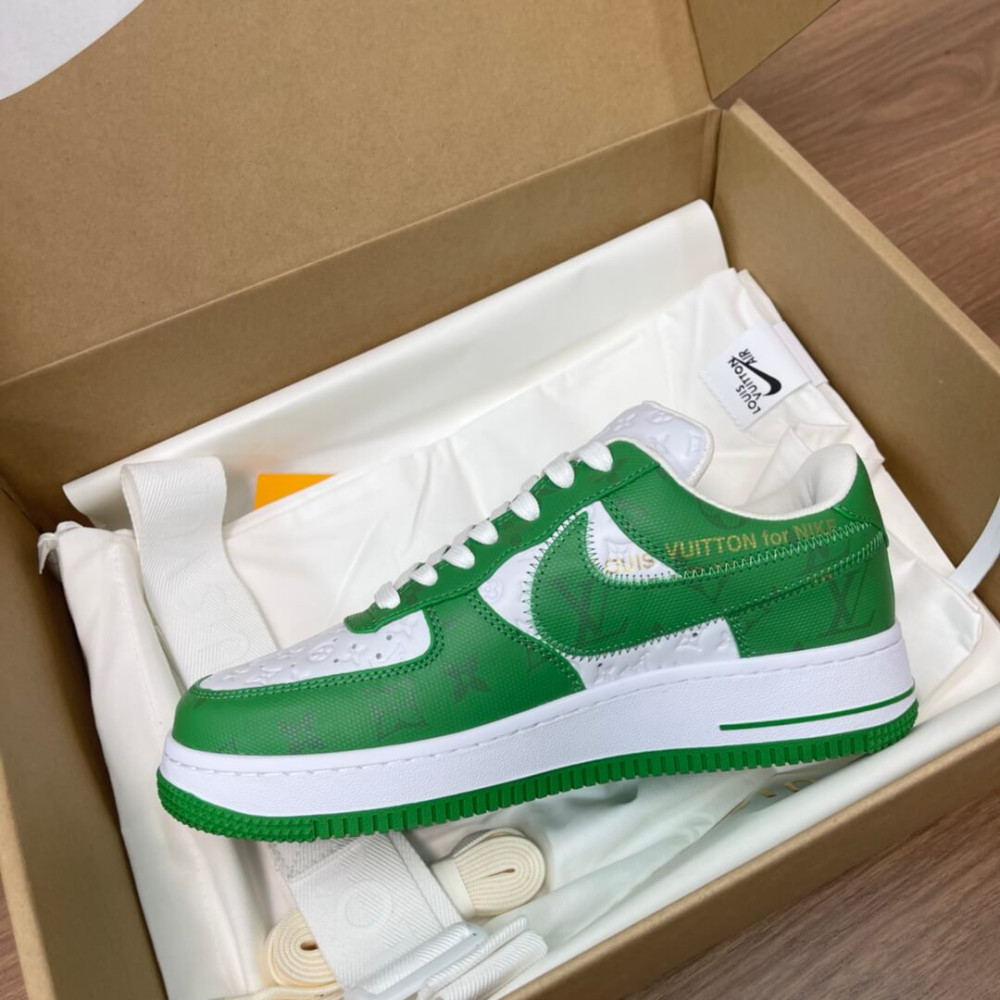 Louis Vuitton Virgil Abloh x Nike Air Force 1 Sneakers White/Green