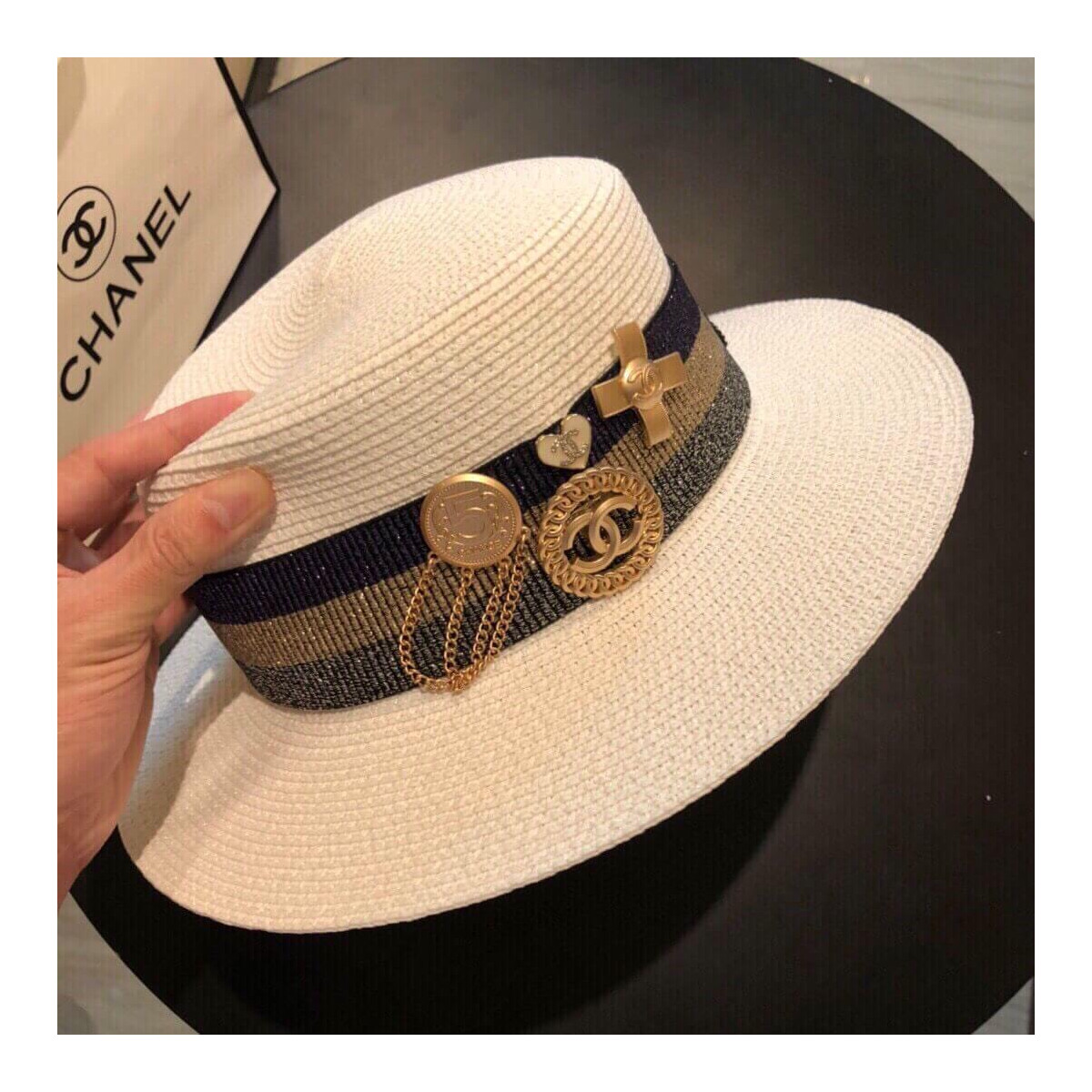 Chanel Badge Fedora Hat D014