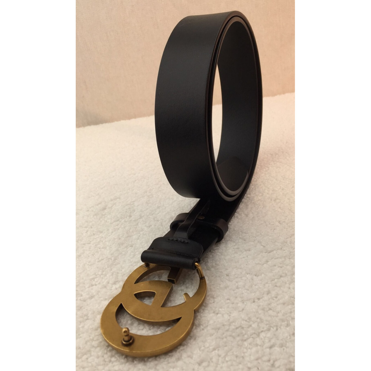 Gucci Leather Belt 40mm With Double G Brass Buckle 406831