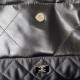 Chanel 22 Small Handbag Shiny Calfskin AS3260 Black Silver