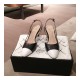 Chanel CC Cap Toe Leather Pearl Heel Slingback Pumps G31318