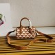 Prada Symbole Embroidered Fabric Top-Handle Bag 1BB846 Tobacco/Chalk White