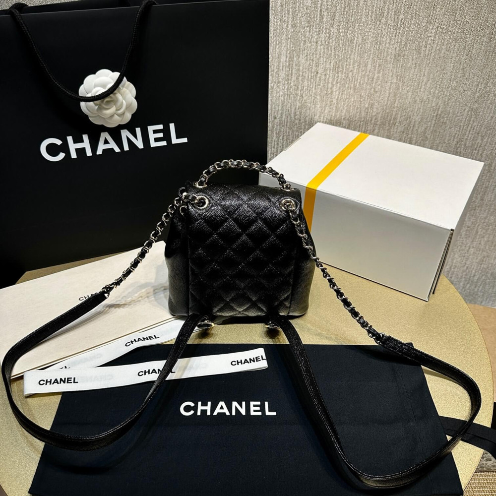 Chanel Mini Duma Backpack Caviar Calfskin Black AS3787