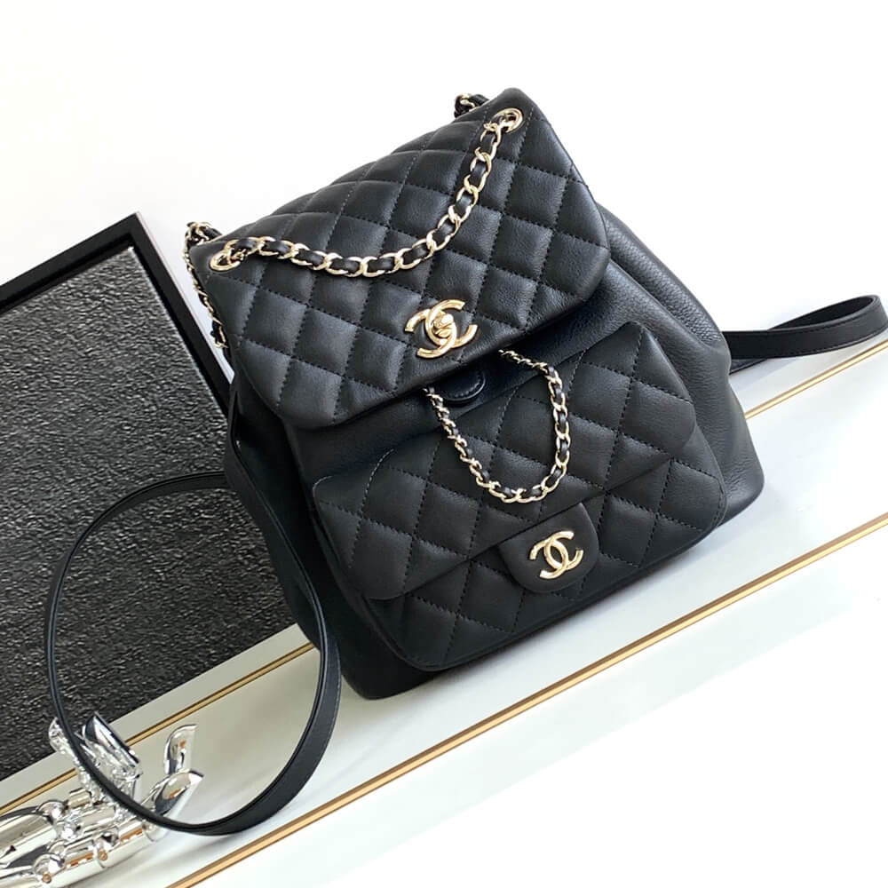 Chanel Calfskin Quilted Medium Duma Backpack AS3618