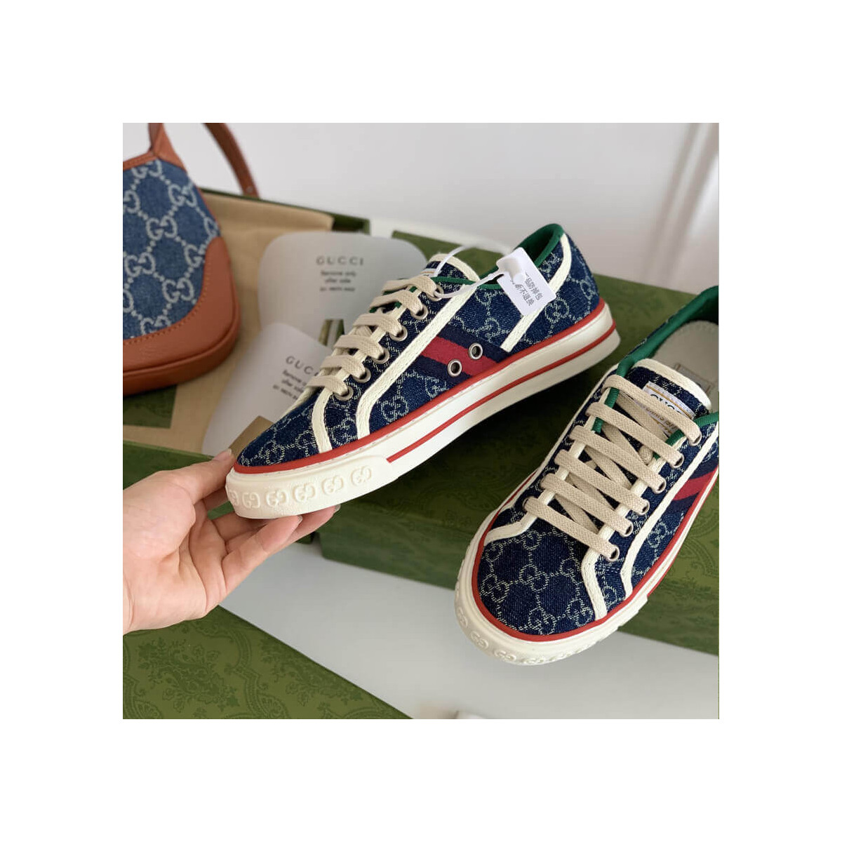 Gucci Tennis 1977 Blue Denim Sneaker 606110