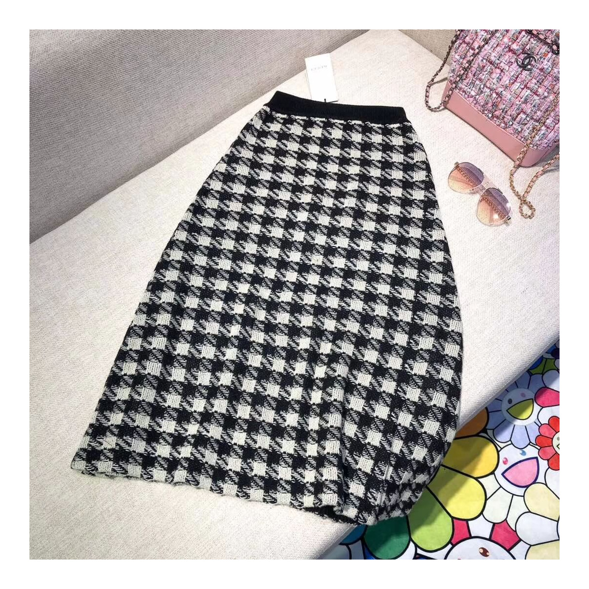 Gucci Houndstooth Skirt 582744