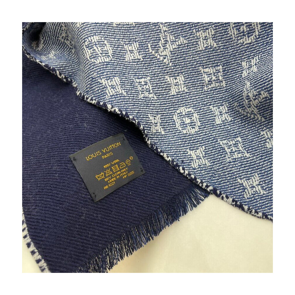 Louis Vuitton Monogram Drip Scarf MP3255 Blue