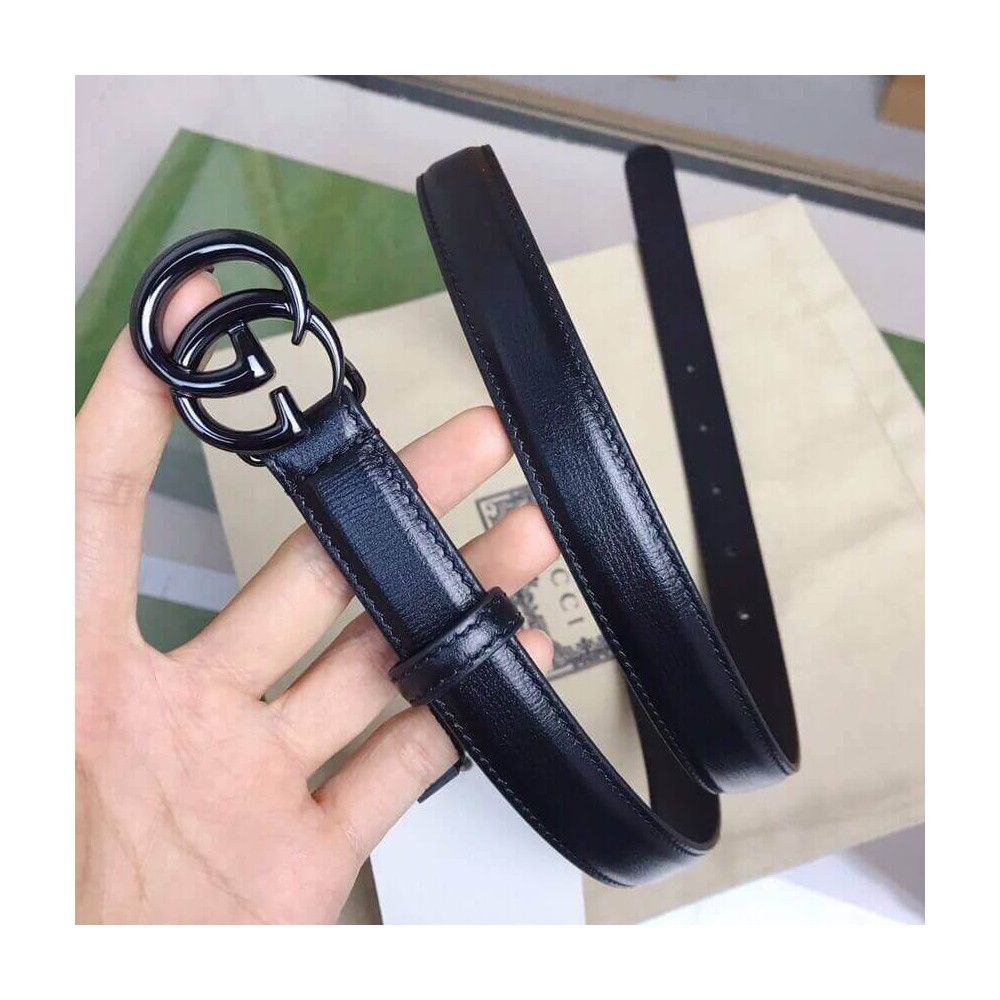 Gucci GG Marmont 20mm Thin Belt 409417 Black