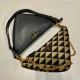 Prada Symbole Leather and Fabric Mini Bag 1BC176 Black/Beige