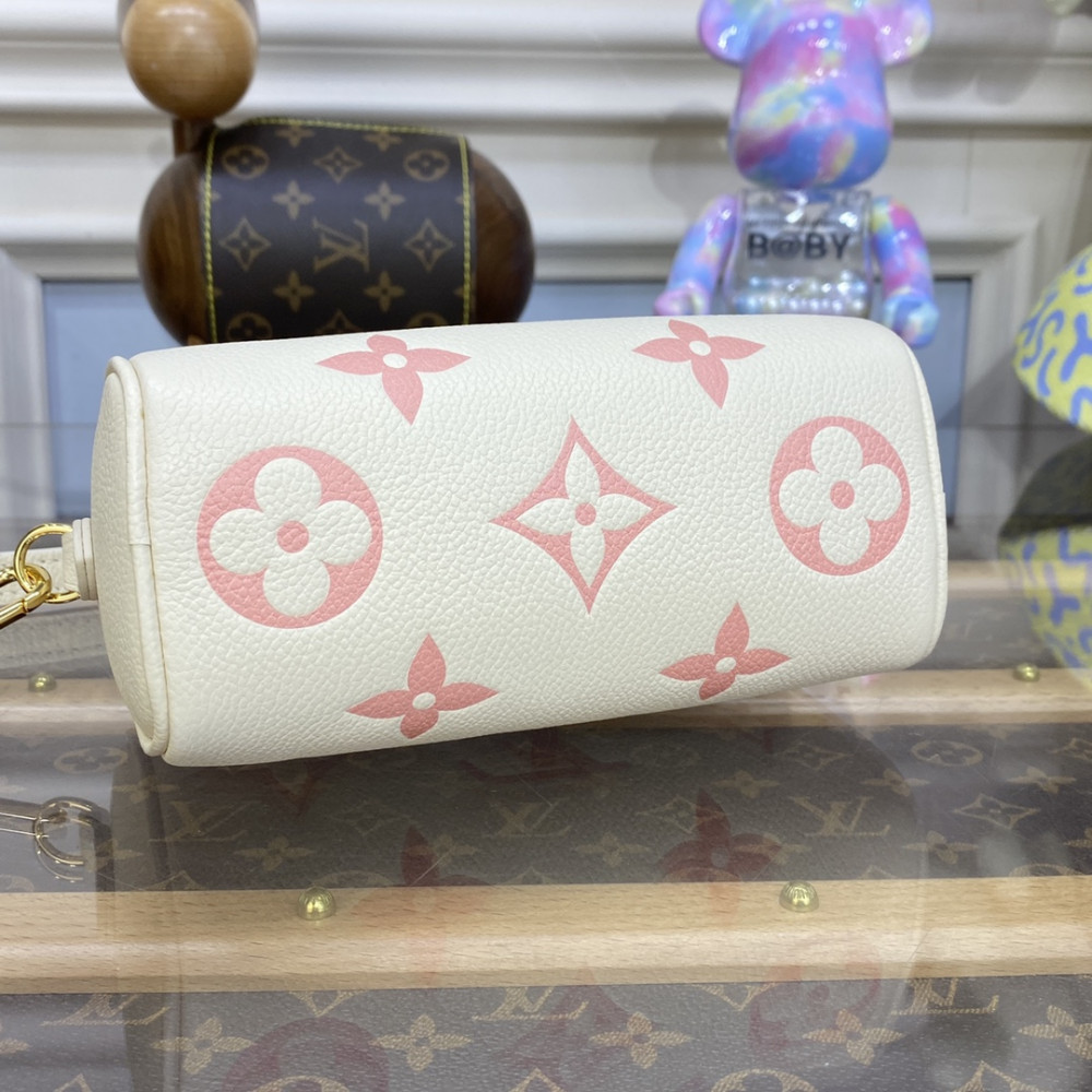 Louis Vuitton Monogram Empreinte Leather Nano Speedy M81913 Creme/Pink