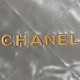 Chanel 22 Small Handbag Shiny Calfskin AS3260 Grey With logo Gold