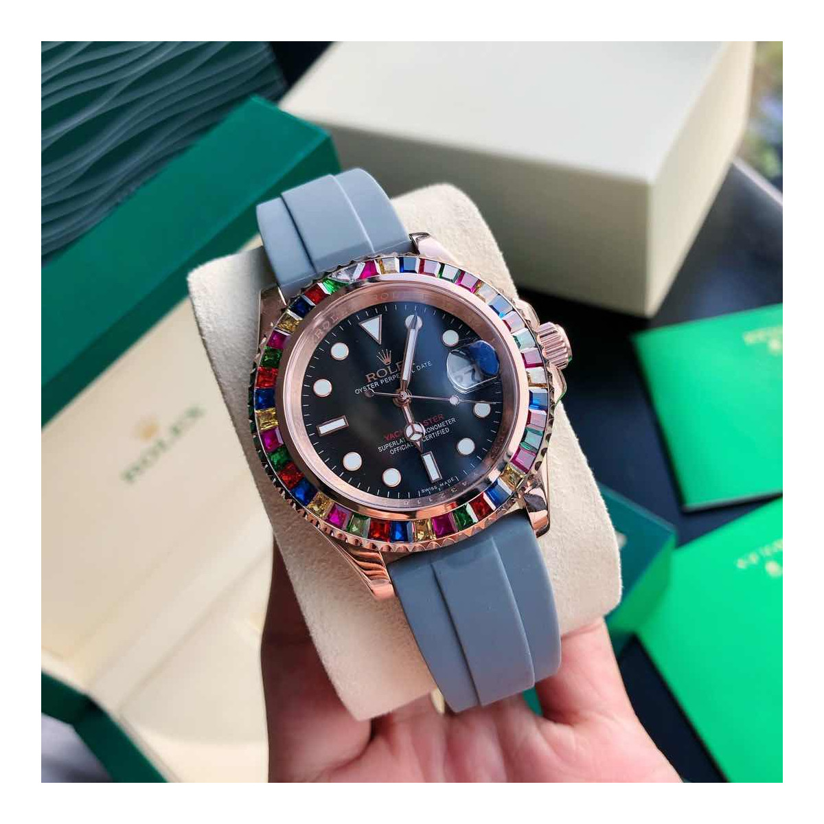 Rolex Yacht-Master 40mm Rose Gold Rainbow 116655