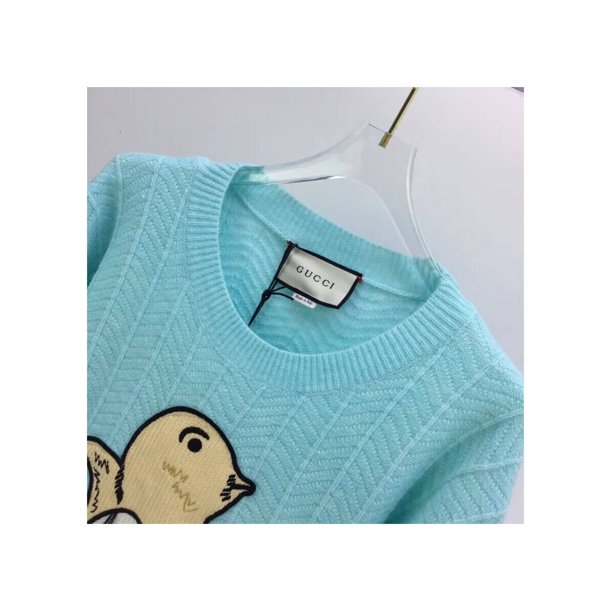 Gucci Mohair Crop Sweater With Chick Egg 636009