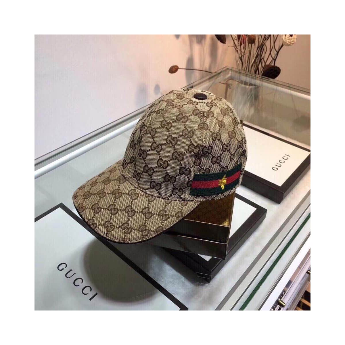 Gucci Original GG Canvas Baseball Hat with Web 200036