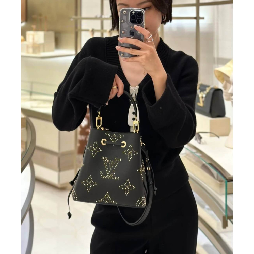 Louis Vuitton Neonoe BB M46734 Black Monogram Empreinte With Studs