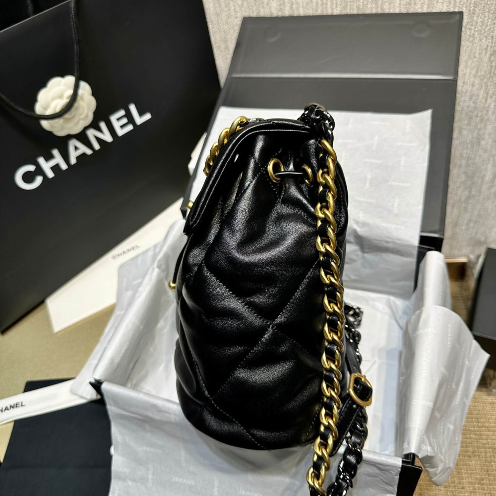 Chanel 19 Backpack Black Quilted Lambskin AS4223