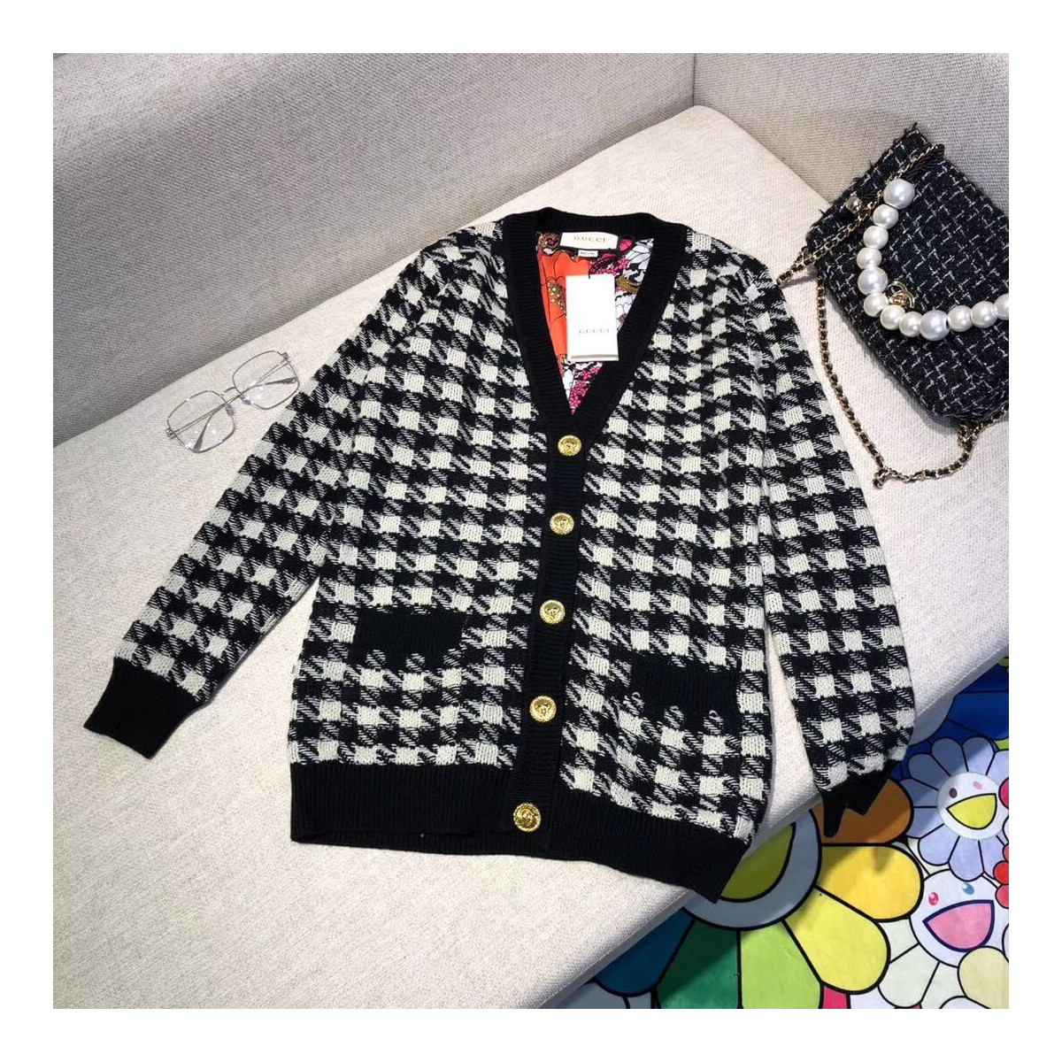 Gucci Houndstooth Cardigan 440108