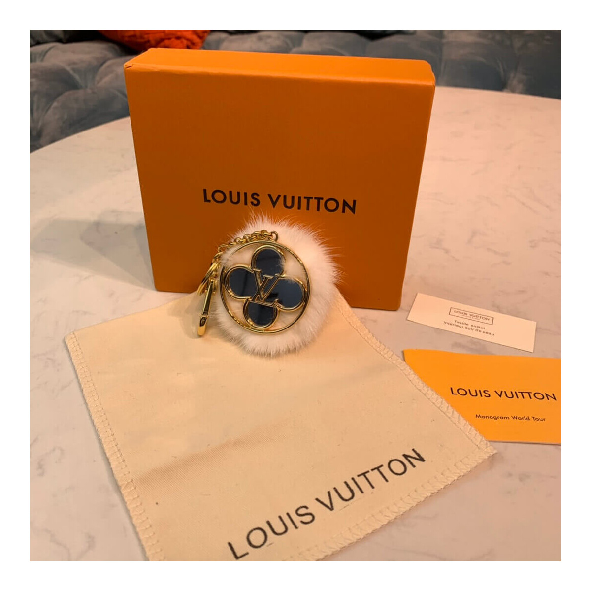 Louis Vuitton Flower Finesse Fur Bag Charm And Key Holder M69001