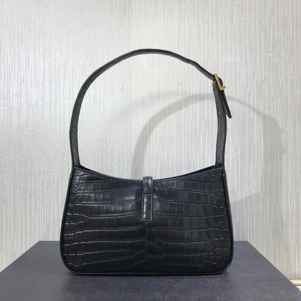 Saint Laurent Le 5 A 7 Hobo Bag in Crocodile-Embossed Leather 657228