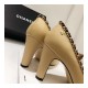 Chanel Grosgrain and Lambskin Chain 8.5cm Heel Ballerinas G35389