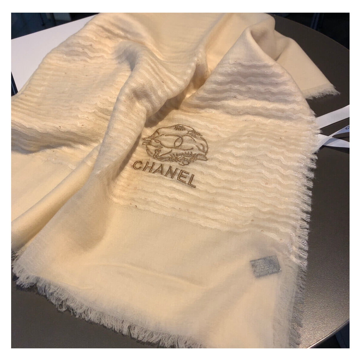 Chanel Cashmere CC Scarf A0340