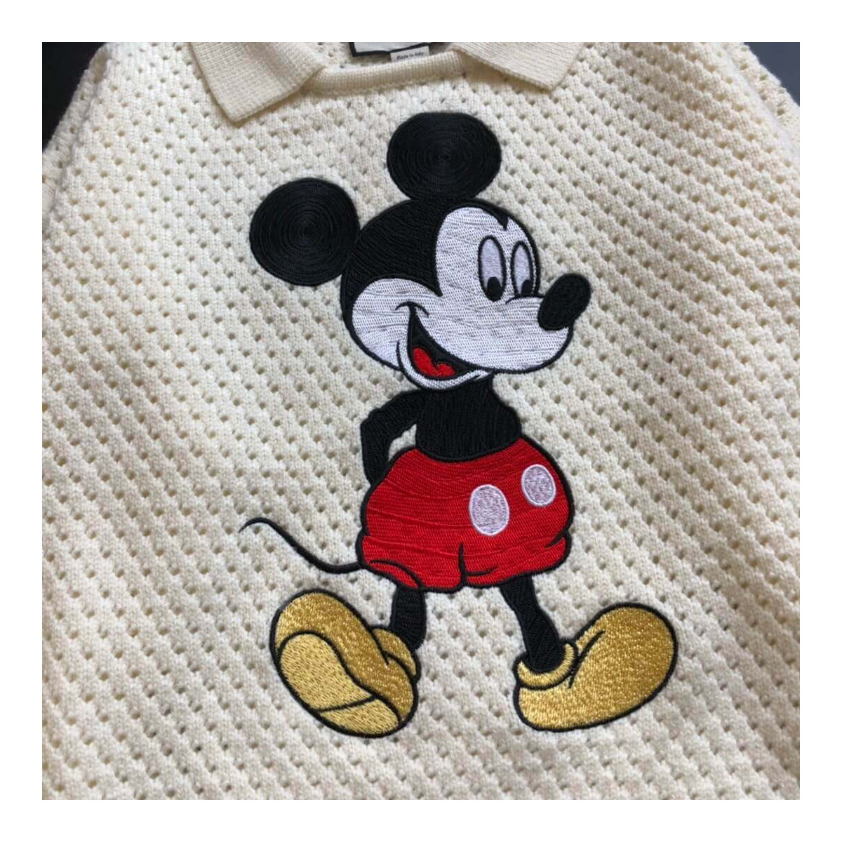 Gucci Mickey Mouse Crochet Applique Wool Sweater 320347