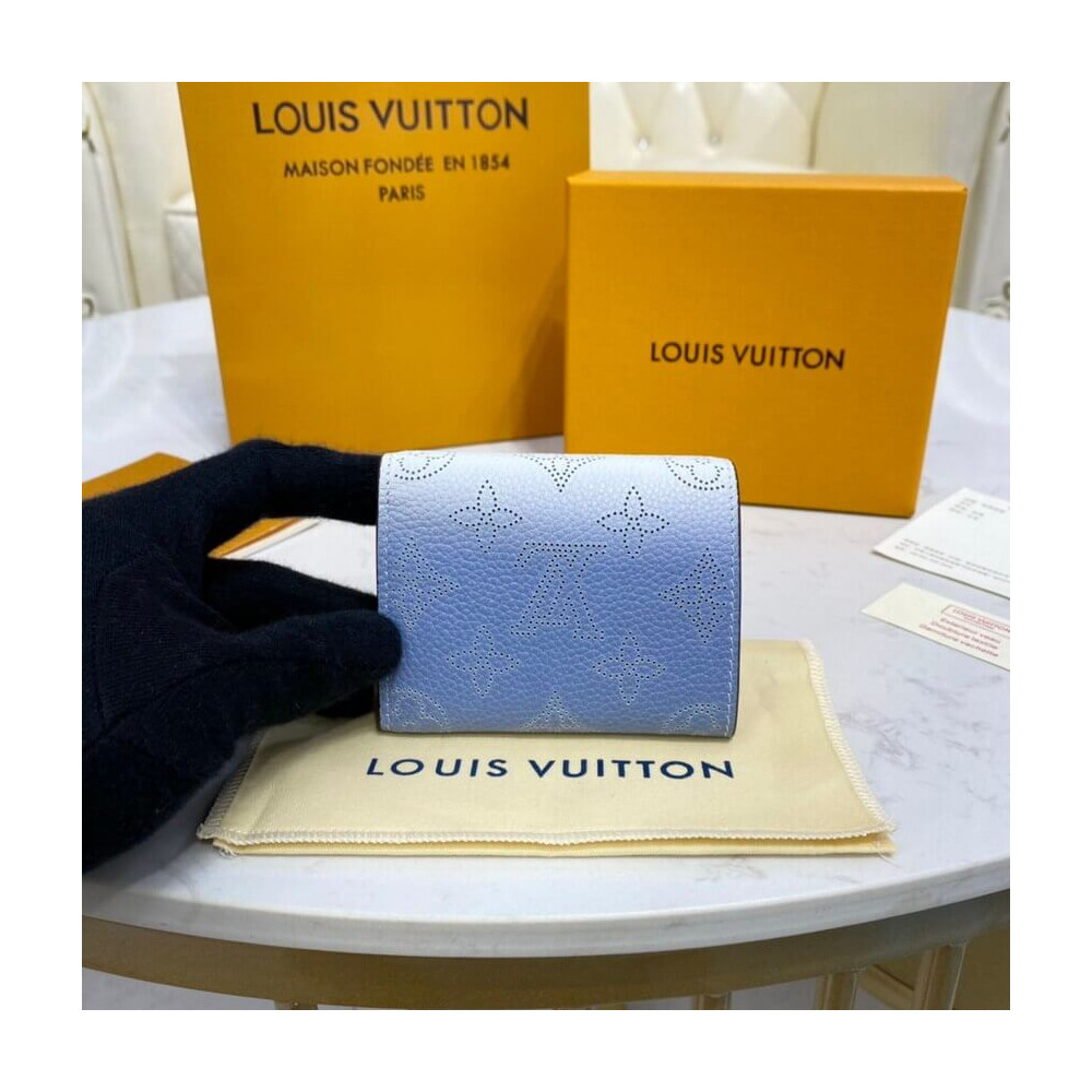 Louis Vuitton Iris XS Wallet in Blue Gradient Mahina Perforated Leather M63033