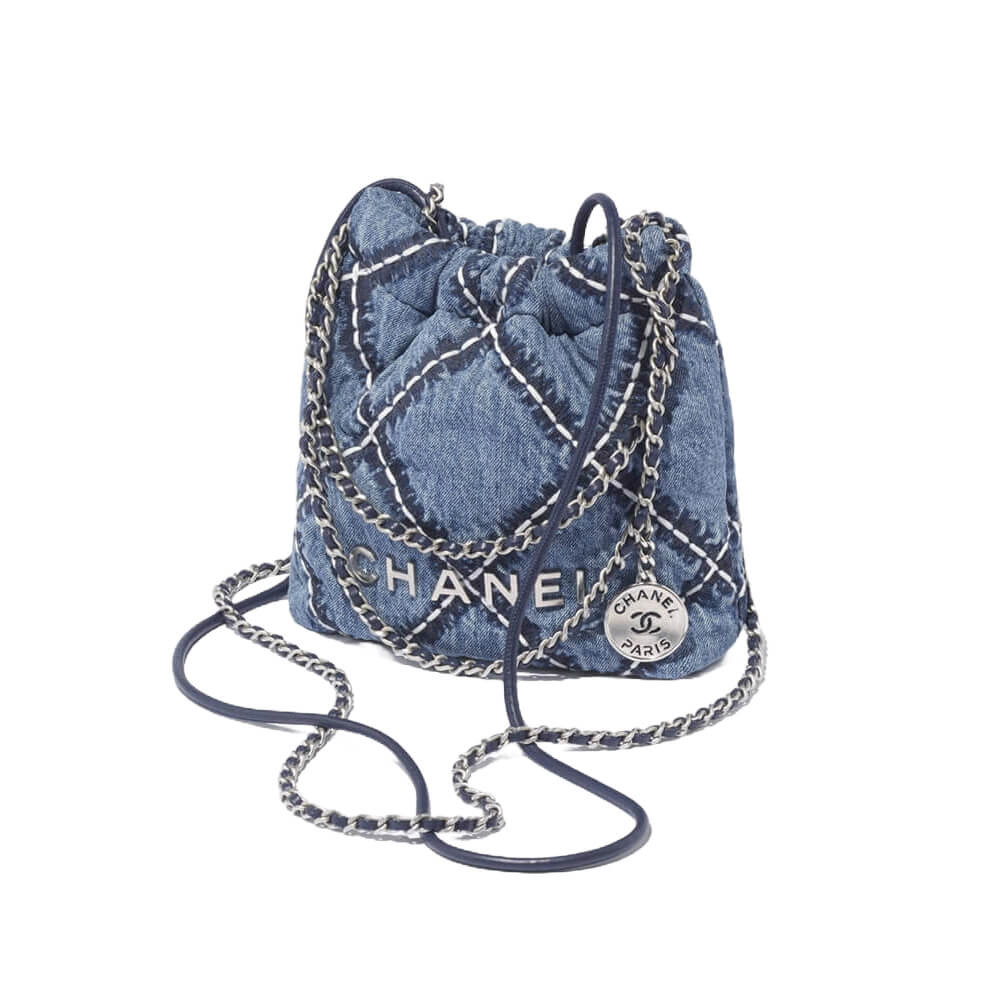 Chanel 22 Mini Handbag in Stitched Denim AS3980