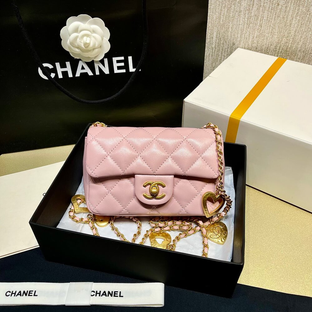 Chanel Mini Flap Bag Heart Chain AS3456