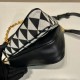 Prada Symbole Leather and Fabric Mini Bag 1BC176 Black/White