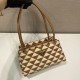 Prada Small Symbole Bag Embroidered Fabric 1BA368 Tobacco/Chalk White