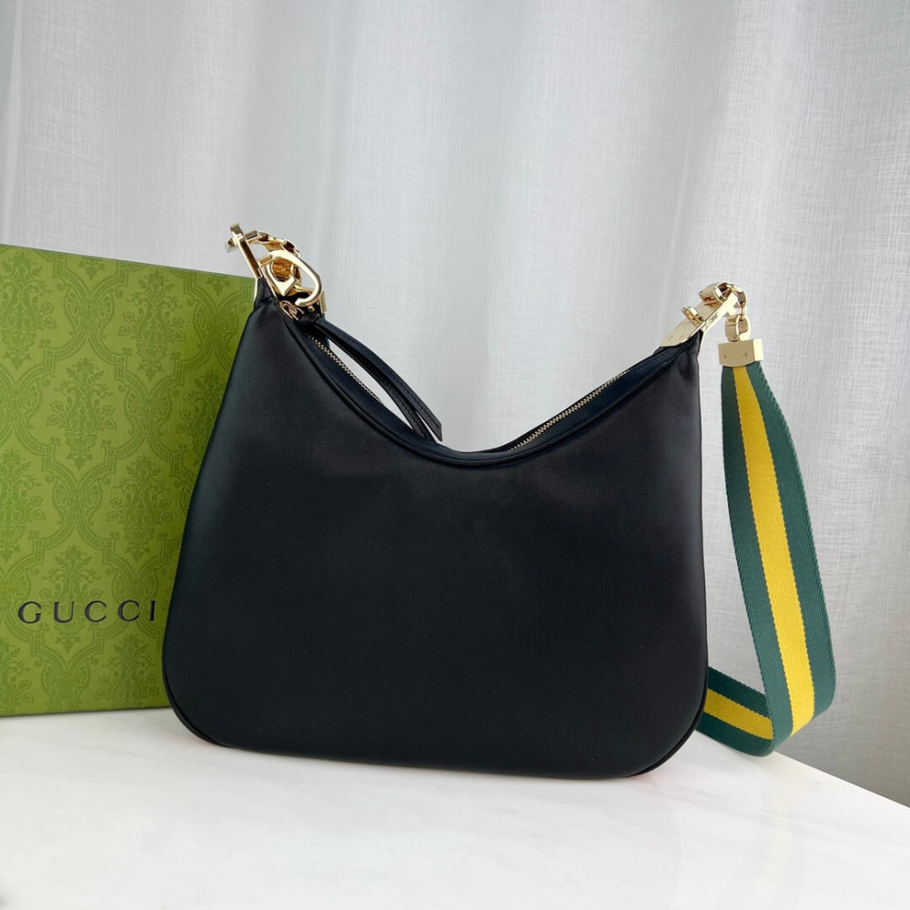 Gucci Black Leather Attache Medium Shoulder Bag 702823