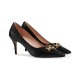 Gucci Zumi Mid-Heel Leather Pump 596860 Black