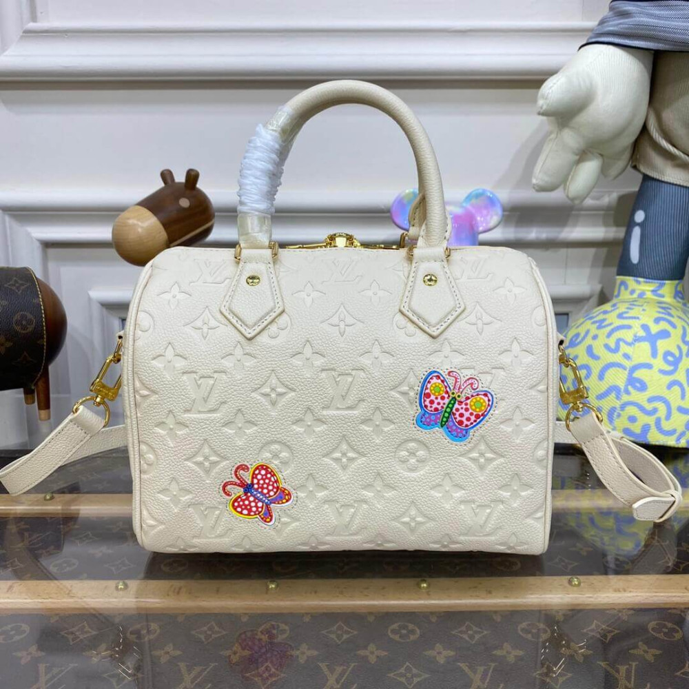 LV x YK Speedy Bandouliere 25 with Flower Marquetry M46415