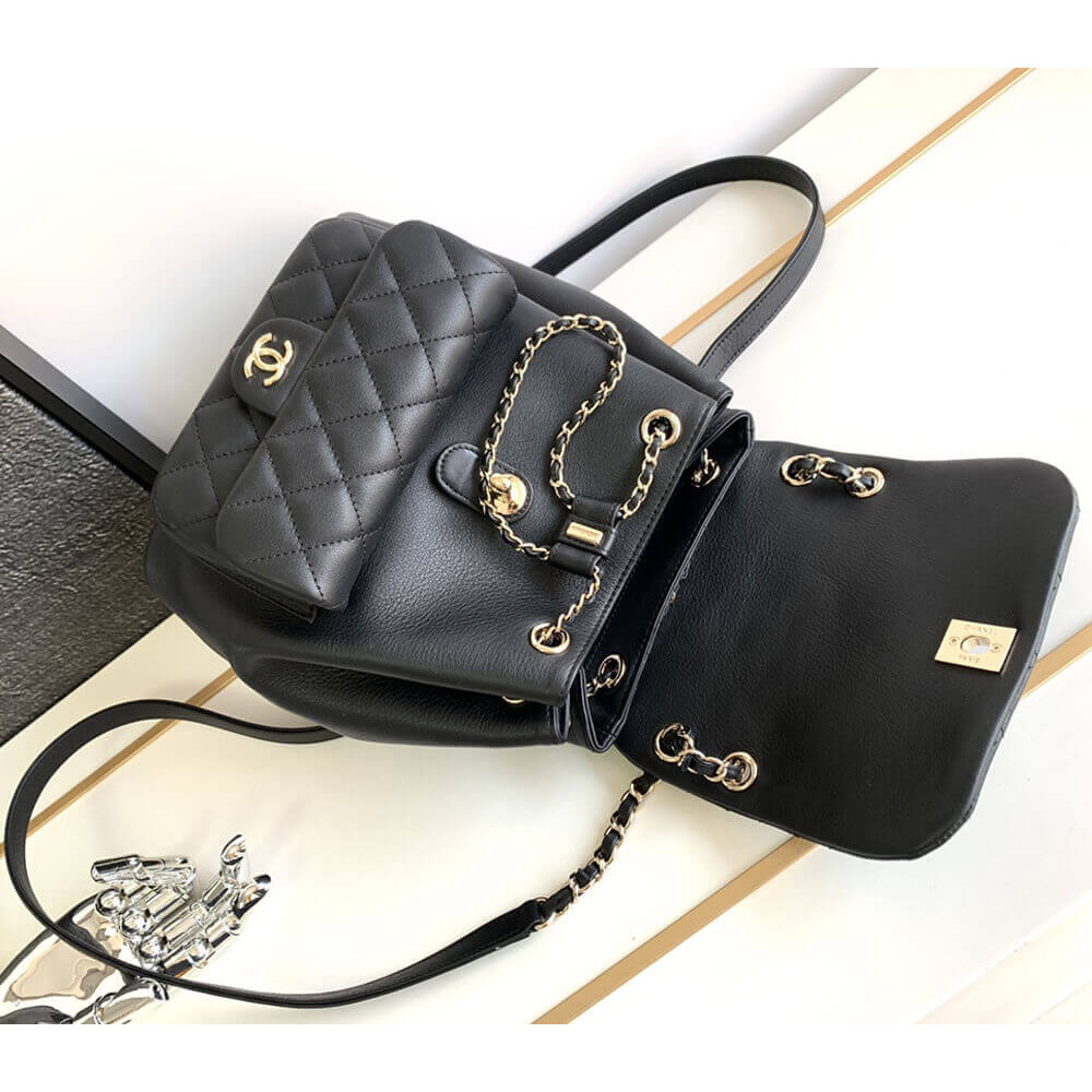 Chanel Calfskin Quilted Medium Duma Backpack AS3618