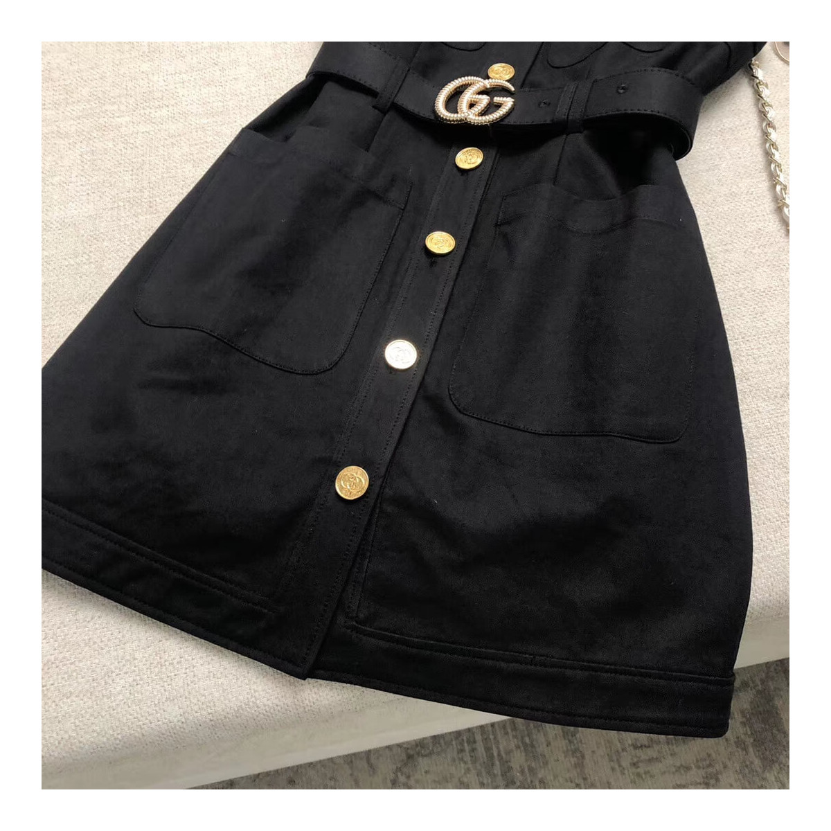 Gucci Cady Silk Wool Vest With Double G 609245