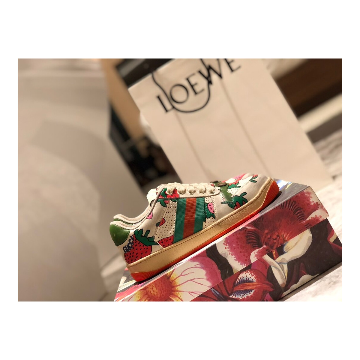 Gucci Screener Strawberry Sneaker 570443