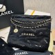 Chanel 22 Small Handbag AS3260 in Black Velvet