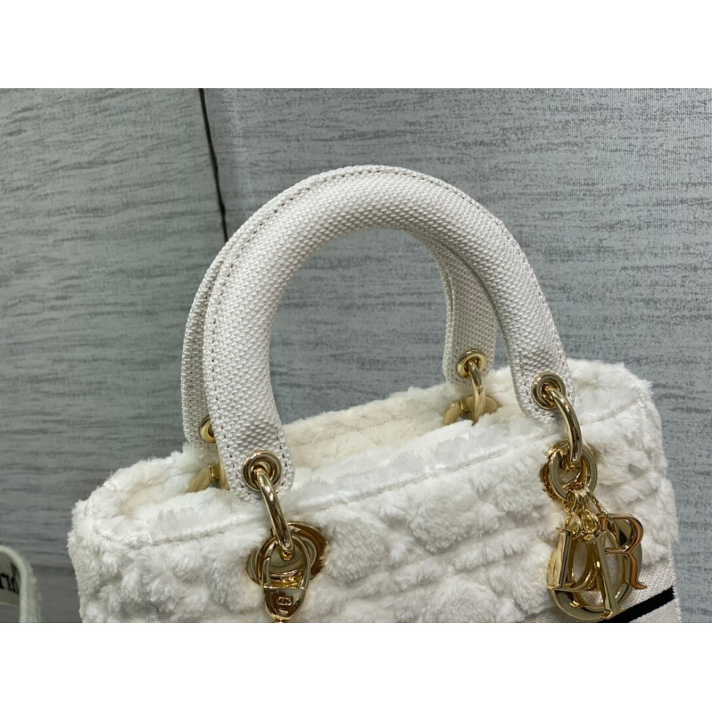 Christian Dior Medium Lady D-Lite Bag M05659 in Cannage Shearling