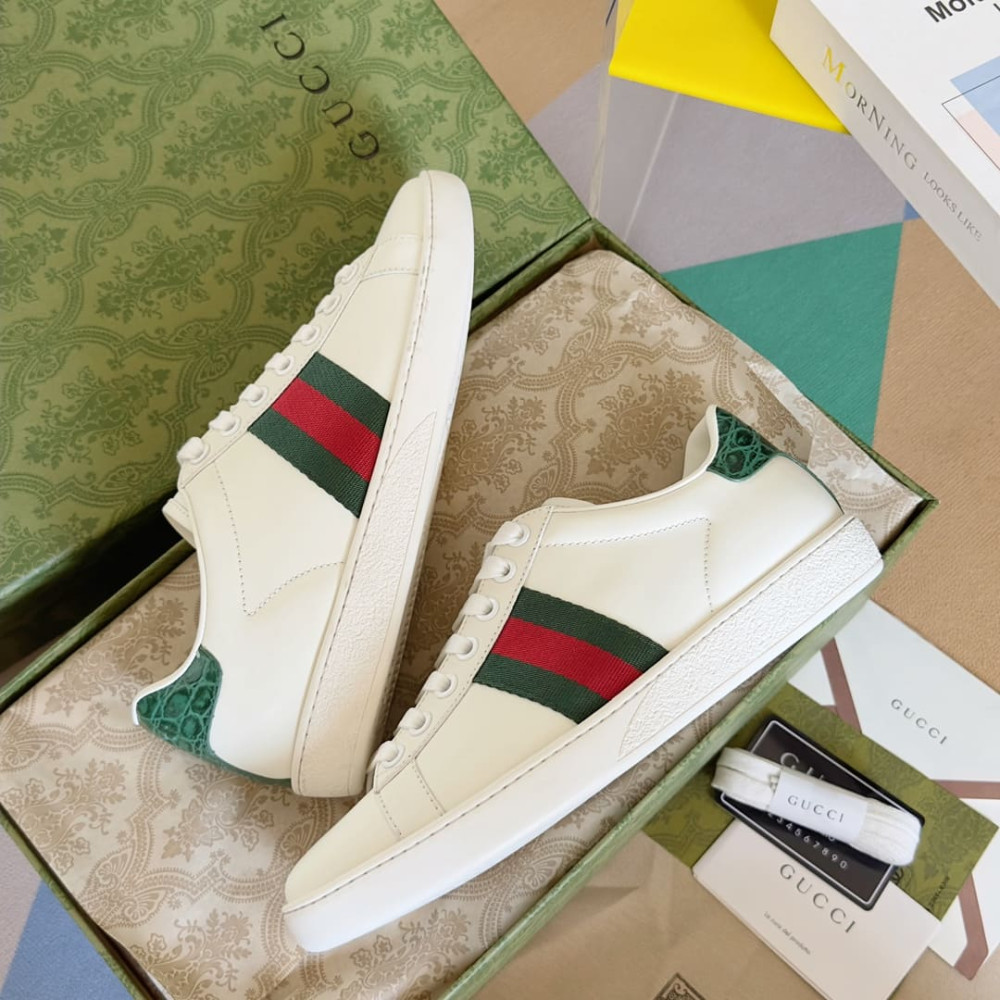 Gucci Ace Sneaker With Web White Green Red