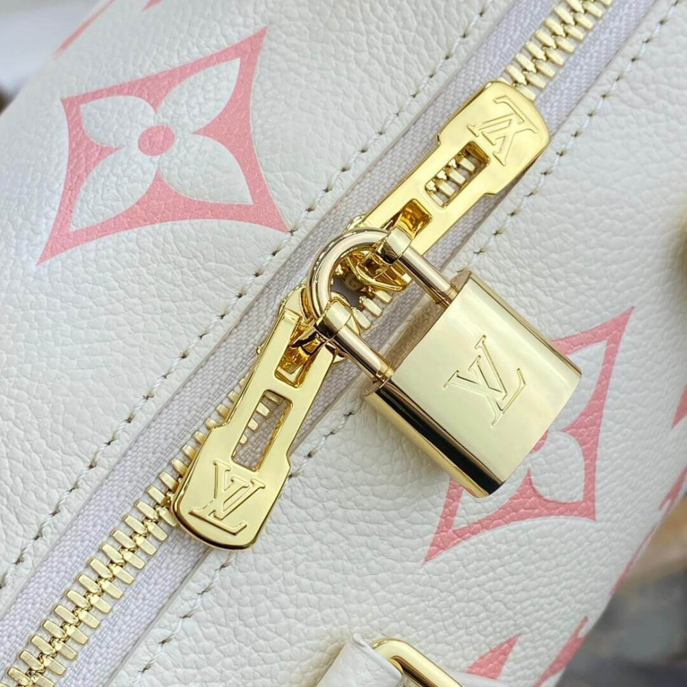 Louis Vuitton Monogram Empreinte Leather Speedy Bandouliere 20 Bag M46397 Creme/Pink