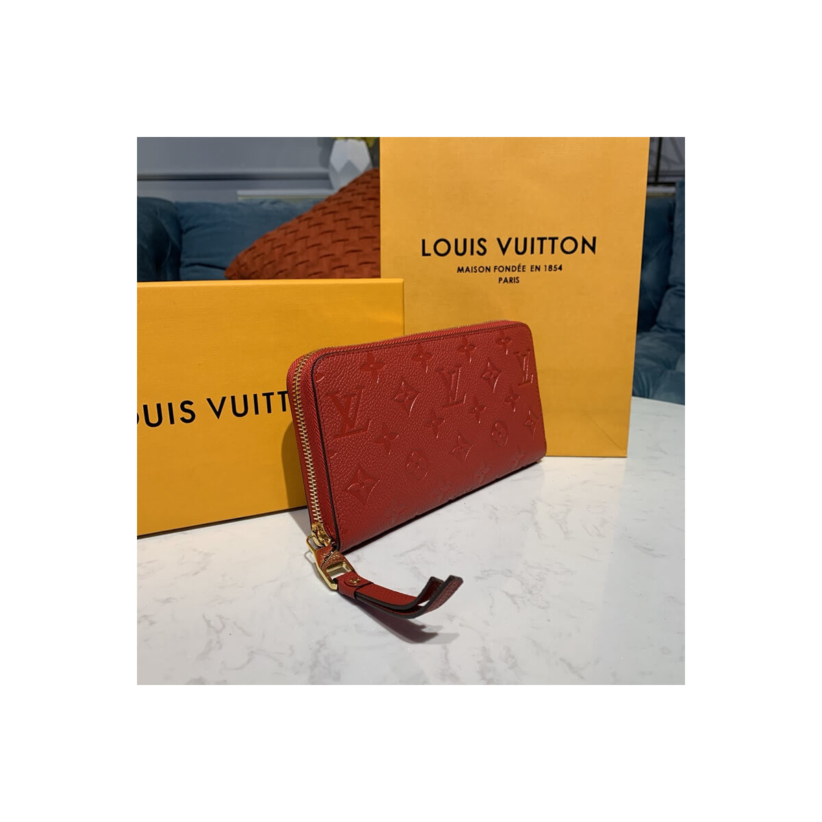 Louis Vuitton Monogram Empreinte Leather Zippy Wallet M61864