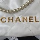 Chanel Mini 22 Handbag in Shiny Crumpled Calfskin Black with Pearl Chain AS4416