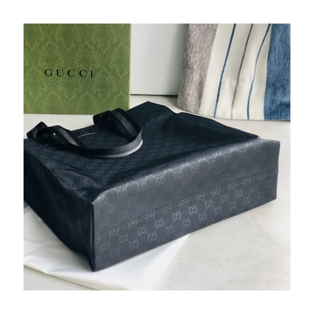 Gucci GG Guccissima Black Nylon Tall Tote Bag 449177